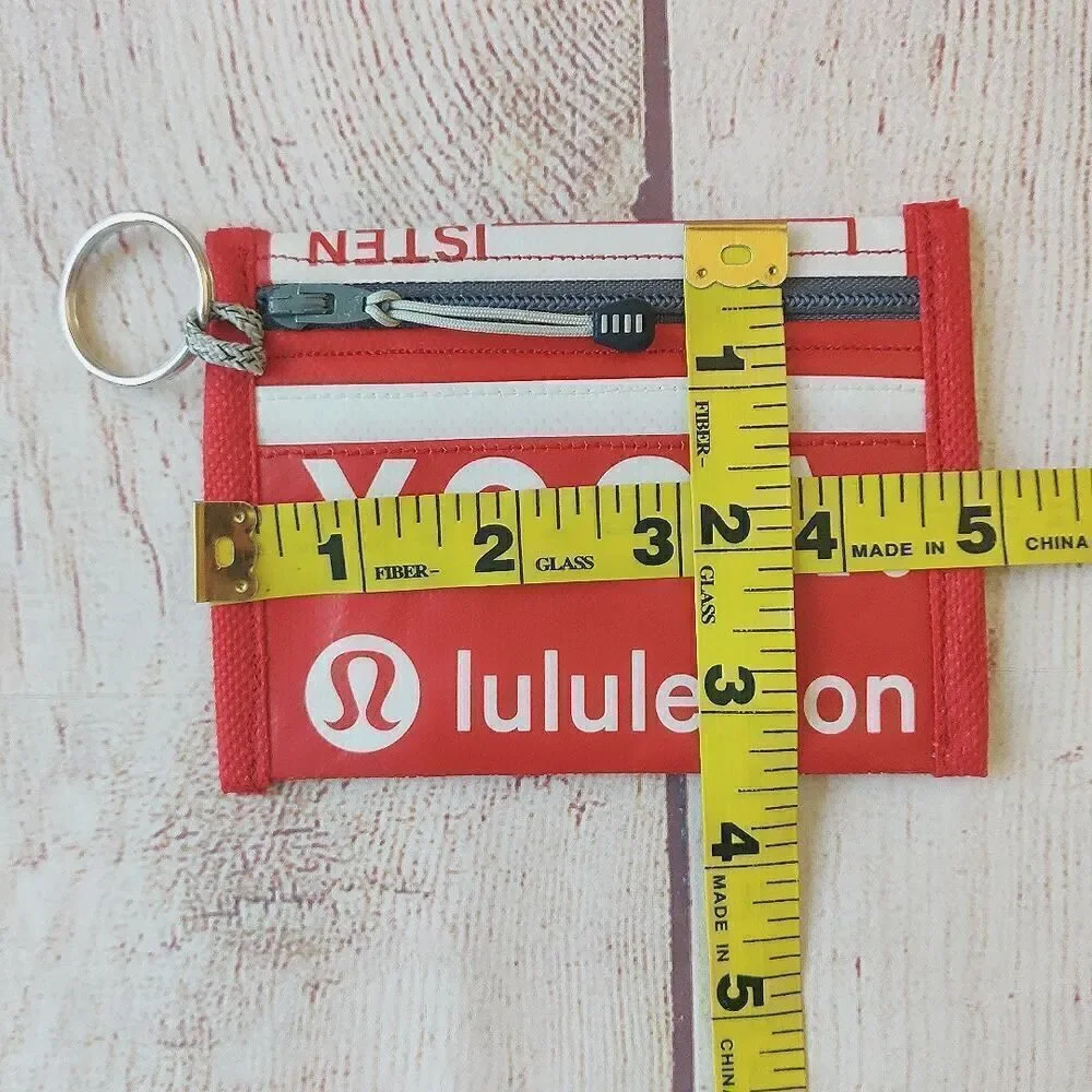 Lululemon Yoga handmade credit card ID coin holder with keychain